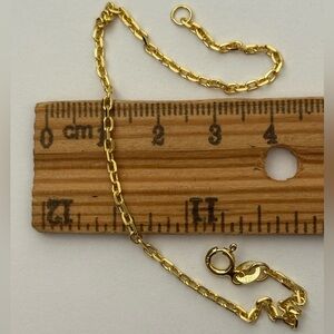 925 Silver 7.5” 2mm bracelet link chain 18k yellow gold plated Unisex